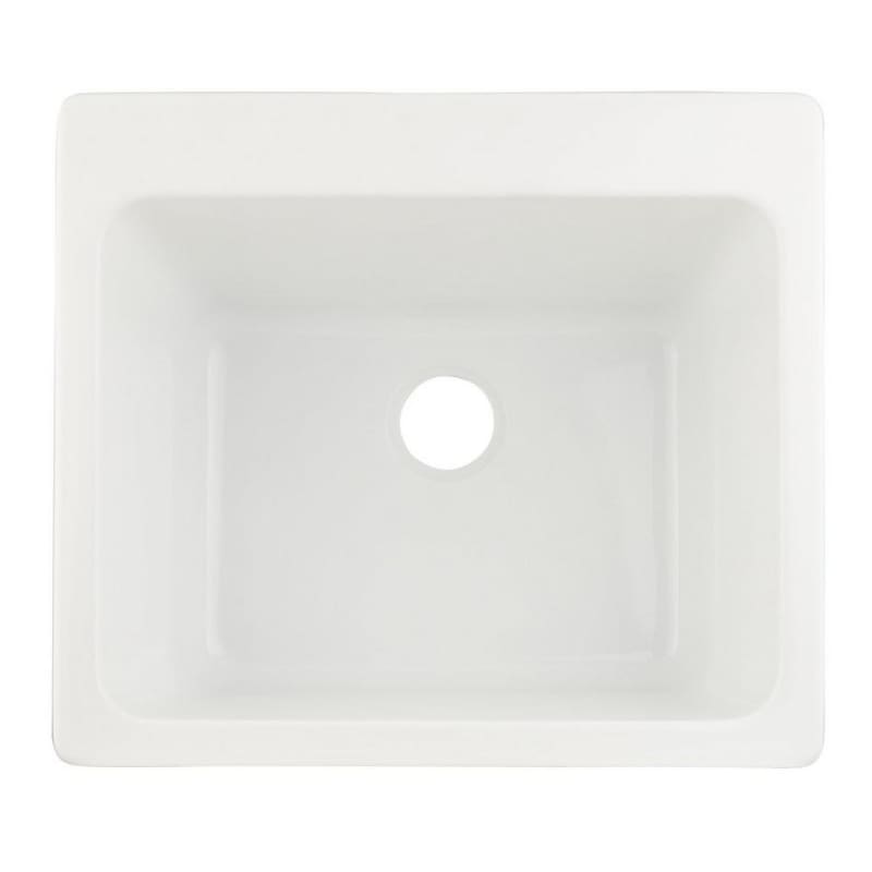 Signature Hardware White Undermount Utility Tub - 22-in x 25-in Single Basin