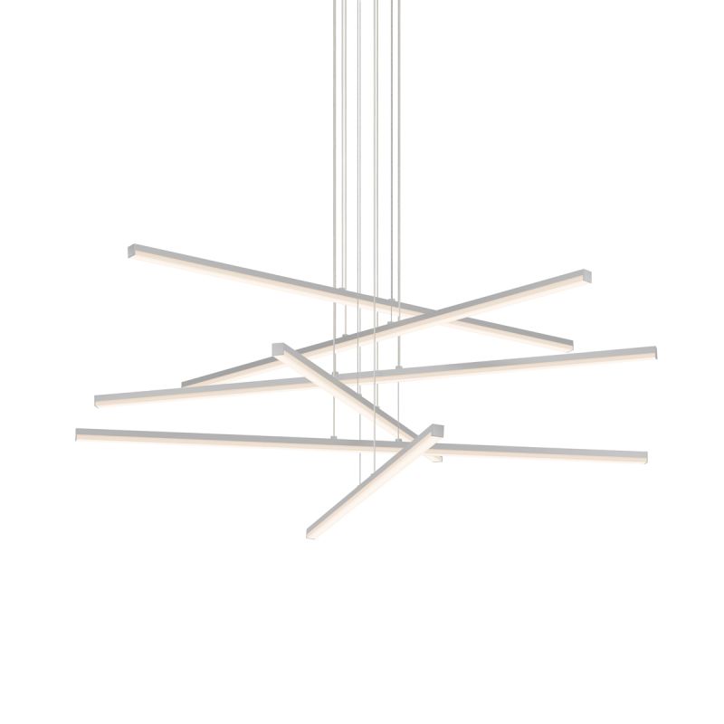 Sonneman 2766 25 Satin Black Stix 6 Arm Led Pendant With Optical Satin Black Stix 6 Arm Led Pendant