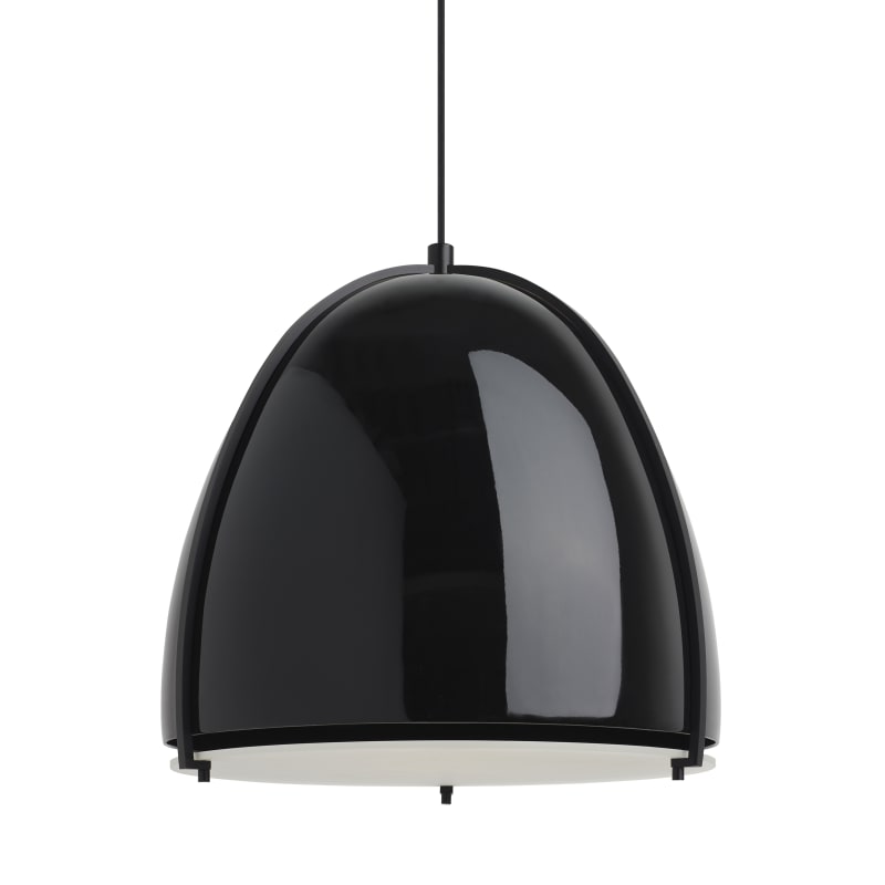 Tech Lighting 700tdprvpbb Led927 Gloss Black Shade With White Tech Lighting 700tdprvpbb Led927 Gloss Black Shade With White Finish Paravo Single Light 15 1 8 Wide Led Pendant An Ultra Smooth Fiberglass
