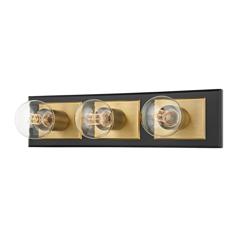 Troy Lighting B3543-PBR/SBK Patina Brass / Soft Black Runyan 3 Light 18