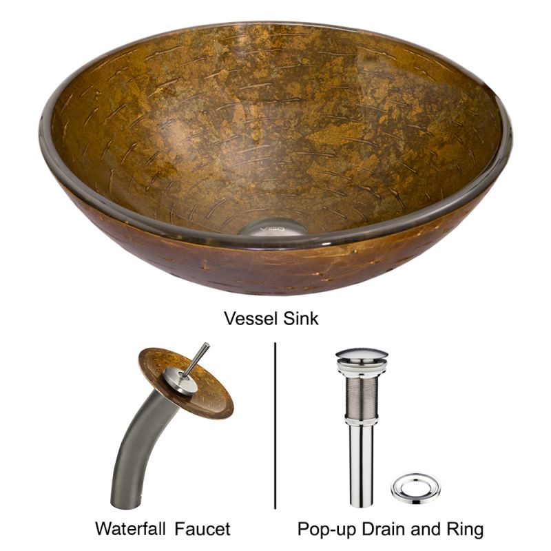 Vigo Vgt018bnrnd Brushed Nickel 16 1 2 Gl Bathroom Vessel Sink Vigo Vgt018bnrnd Brushed Nickel 16 1 2 Gl Bathroom Vessel Sink With Single Hole Faucet Drain Embly Included