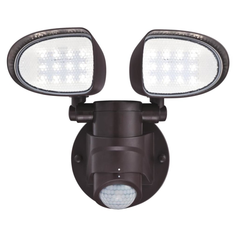 Westinghouse 6364300 18W 2 Light LED Security Light Wall Fixture with Motion Sensor Acrylic Lens Bronze