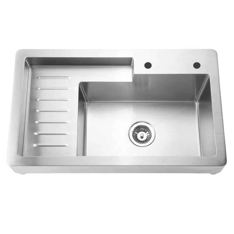 Whitehaus WH33209-CAB-NP Brushed Stainless Steel Pearl Haus