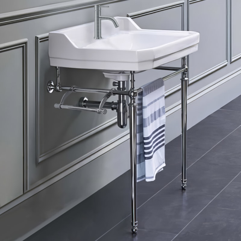 Whitehaus WHV024-L33-1H-BN White / Brushed Nickel