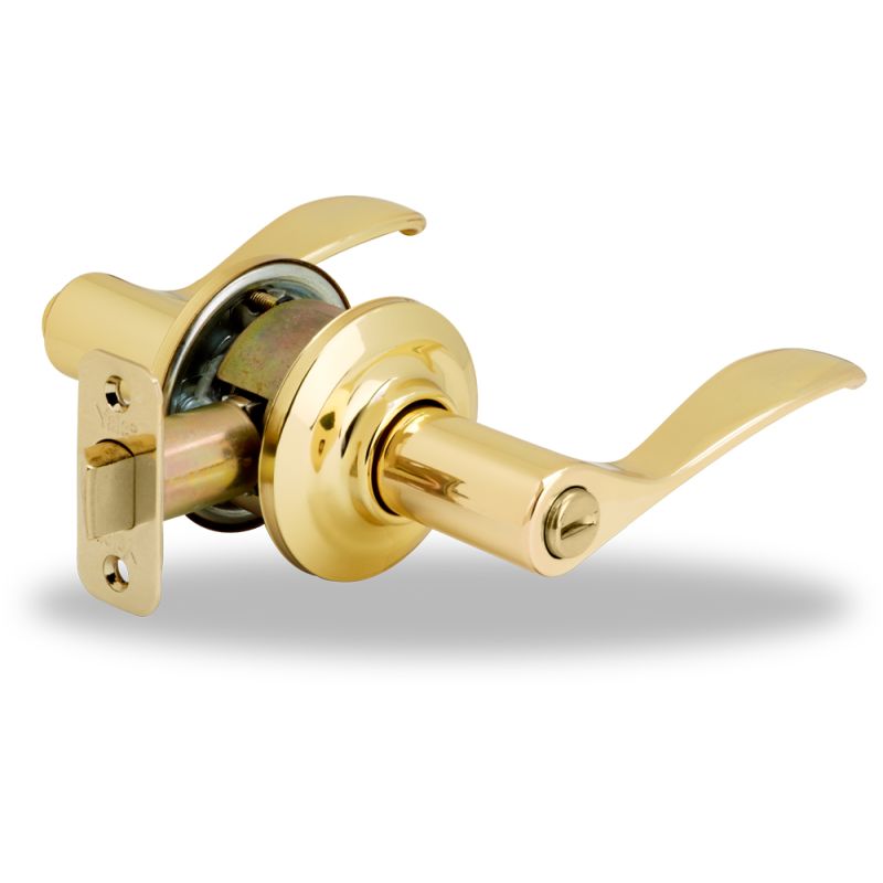 Privacy NEW ONE HANDICAPPED YALE Polished Brass Lever Door Knob Lock