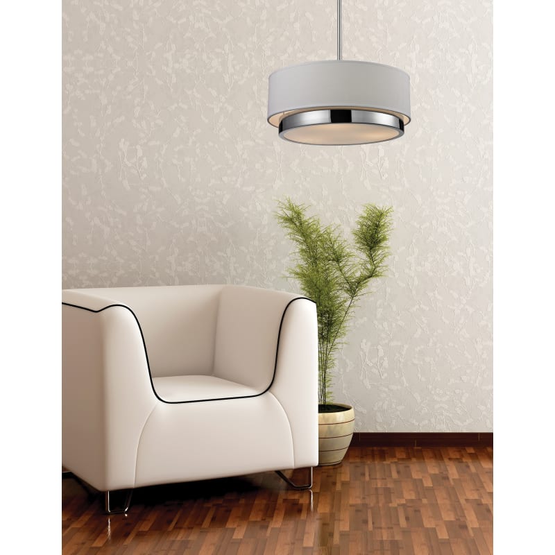Z-Lite 186-8 Chrome Jade 1 Light Mini Pendant with Off White Shade -  LightingDirect.com