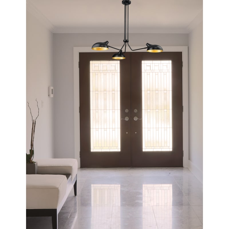 Z-Lite 1942-3SF-MB Matte Black Bellamy 3 Light 46
