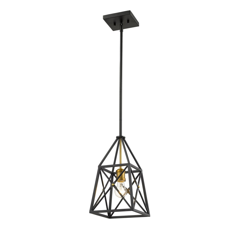 Z-Lite 447MP-MB-OBR Matte Black / Olde Brass Trestle 8