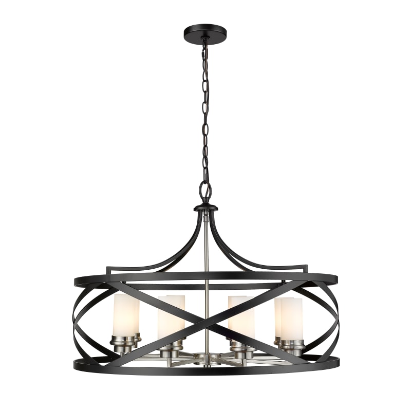 Z-Lite 481P30-MB-OBR Matte Black / Olde Brass Malcalester 8 Light 30