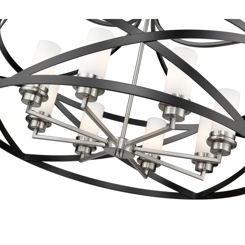 Z-Lite 481P30-MB-OBR Matte Black / Olde Brass Malcalester 8 Light 30