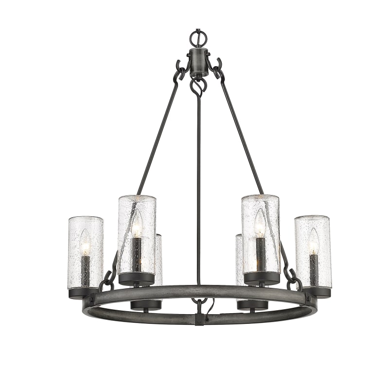 しーさー ダクト ブラウン Black Modern Chandelier, 6-Light Crystal Semi Flush Mount