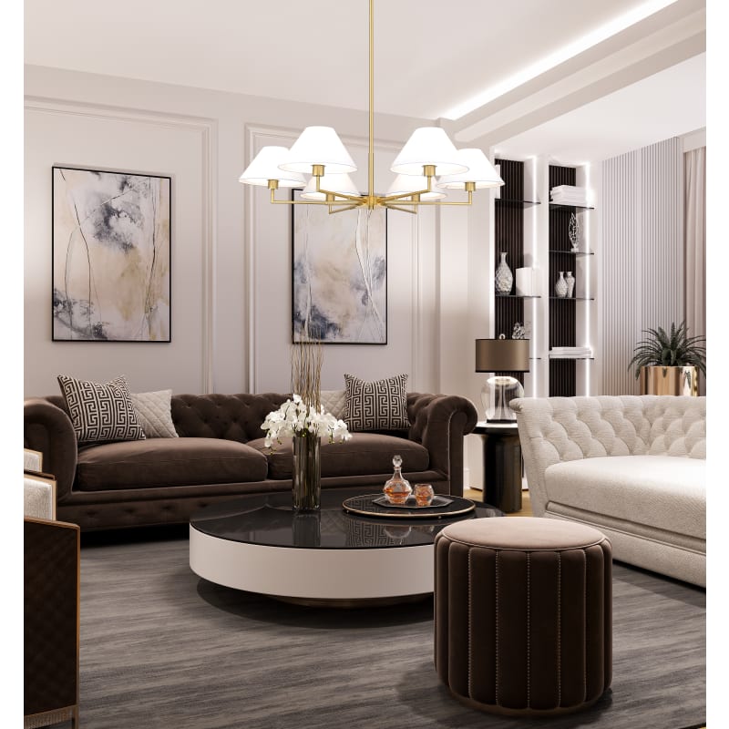 Z-Lite 744-44R-MB Matte Black Leila 6 Light 44