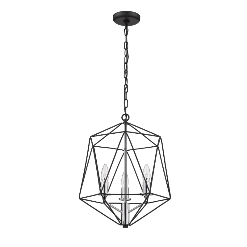 Z-Lite 918-14MB-CH Matte Black / Chrome Geo 3 Light 14