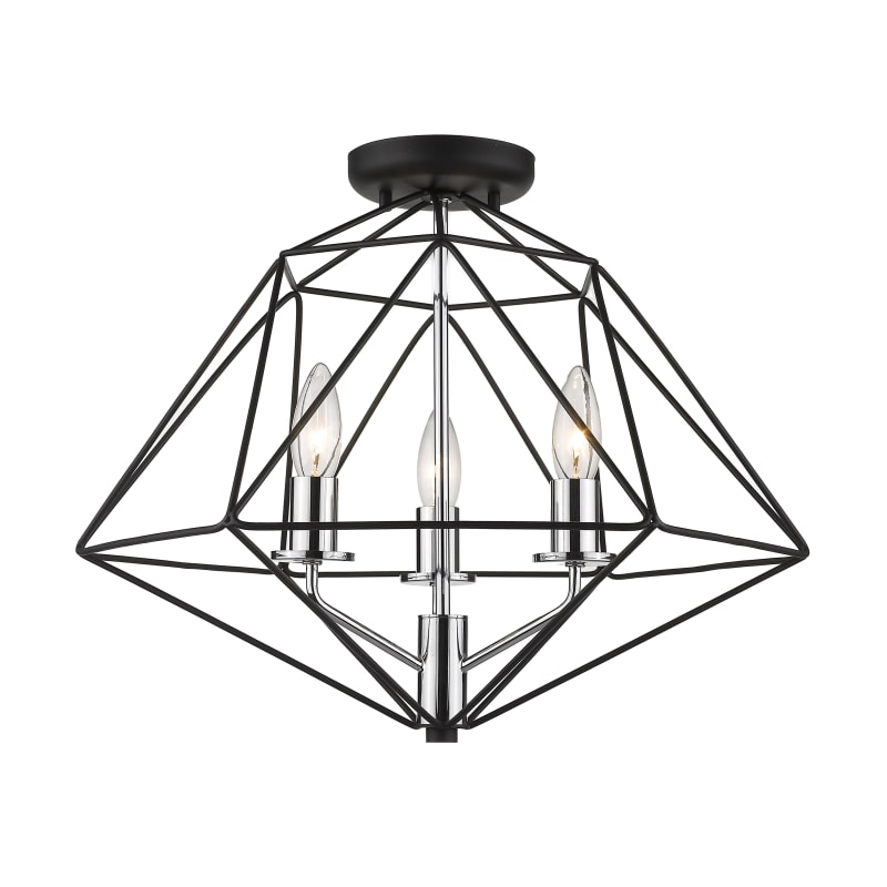 Z-Lite 918SF-MB-CH Matte Black / Chrome Geo 3 Light 18