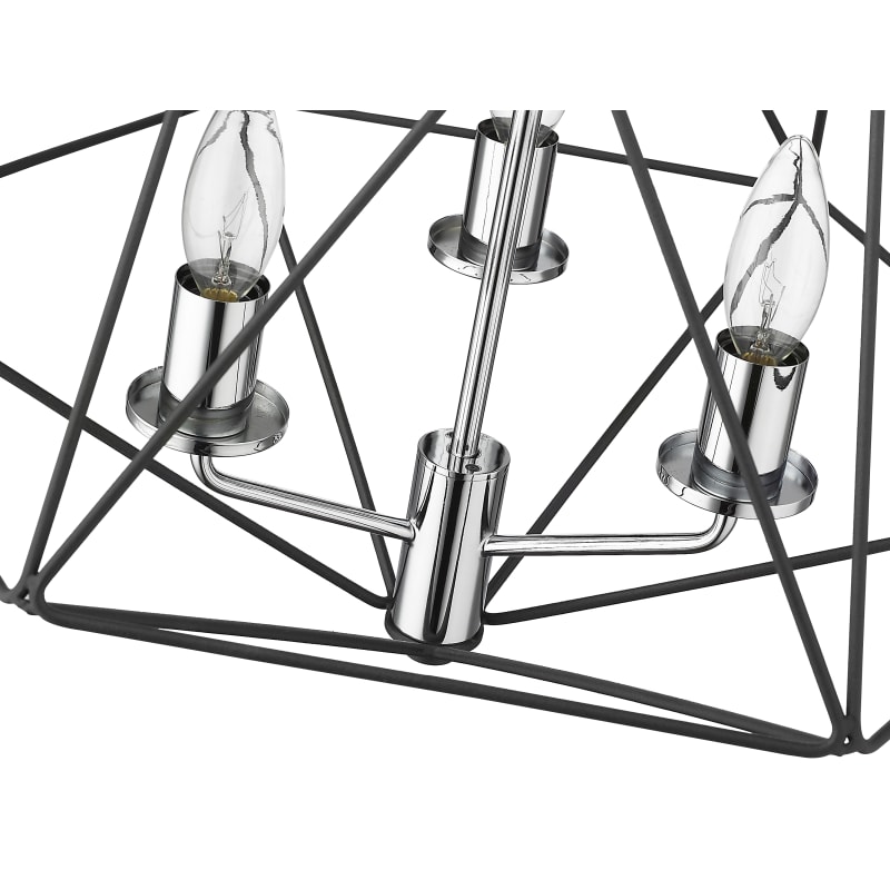 Z-Lite 918SF-MB-CH Matte Black / Chrome Geo 3 Light 18