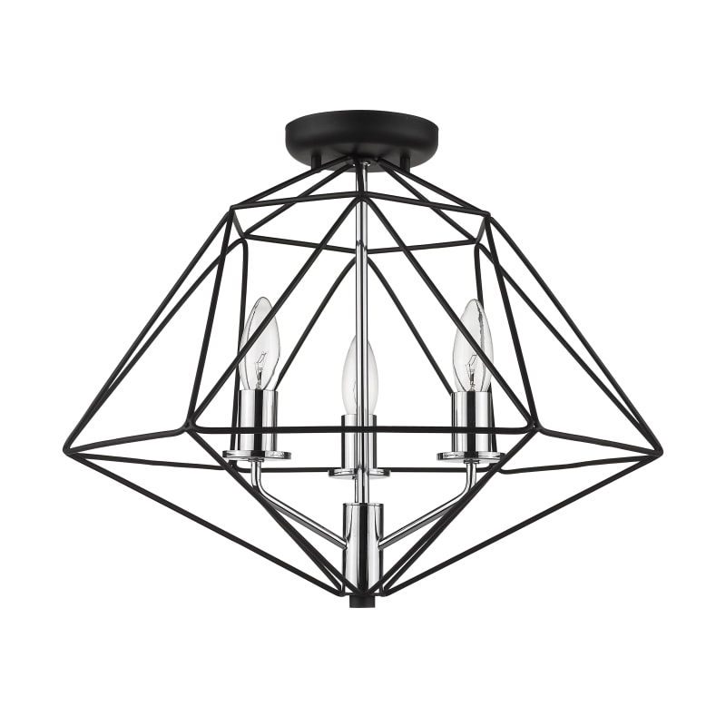 商品画像：Z-Lite 918SF-MB-CH Matte Black / Chrome Geo 3 Light 18 5
