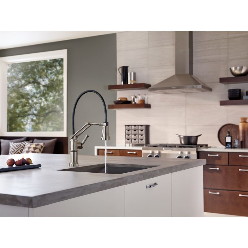 Brizo 63225lf Ss Brilliance Stainless Artesso Pull Down Kitchen Brizo 63225lf Ss Brilliance Stainless Artesso Pull Down Kitchen Faucet With Dual Jointed Articulating Arm And Magnetic Docking Spray Head Includes
