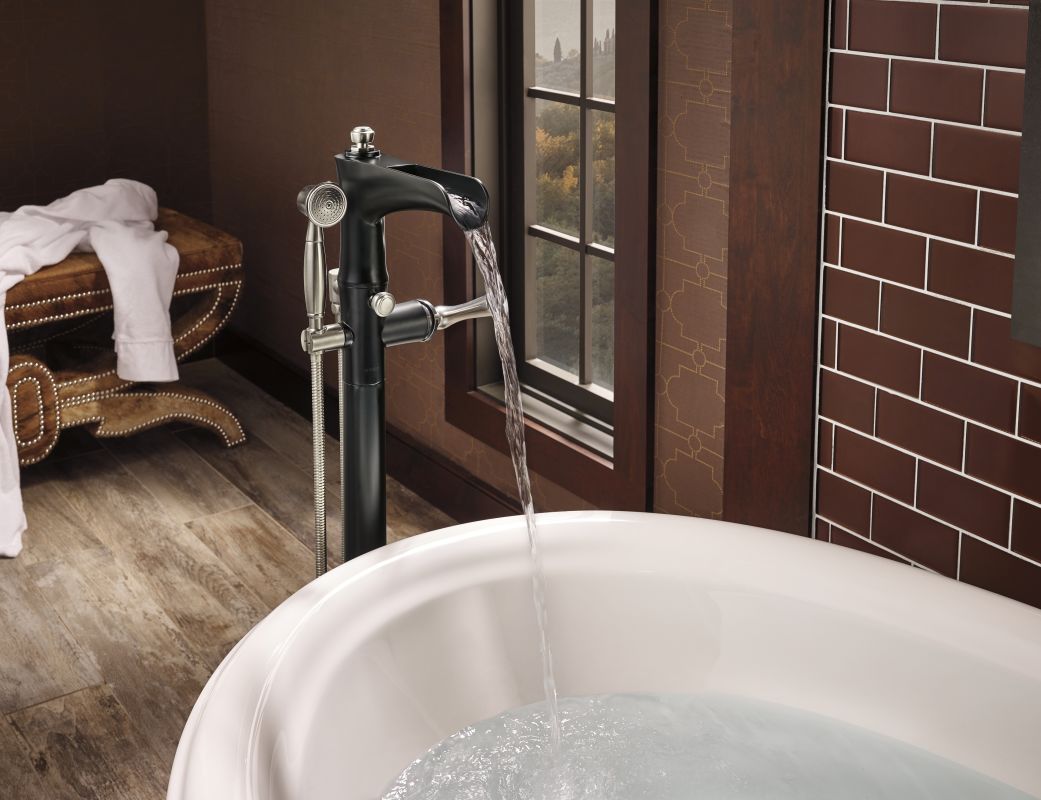 Brizo T70161 Pc Chrome Rook Floor Mounted Tub Filler With And Brizo T70161 Pc Chrome Rook Floor Mounted Tub Filler With And Personal Handshower Built In Diverter Less Valve Faucet