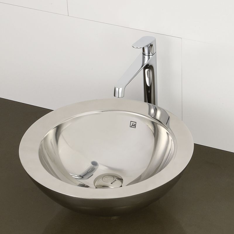 Decolav 1228 B Brushed Stainless Steel Simin 15 1 2 Decolav 1228 B Brushed Stainless Steel Simin 15 1 2 Vessel Bathroom Sink Faucet Com