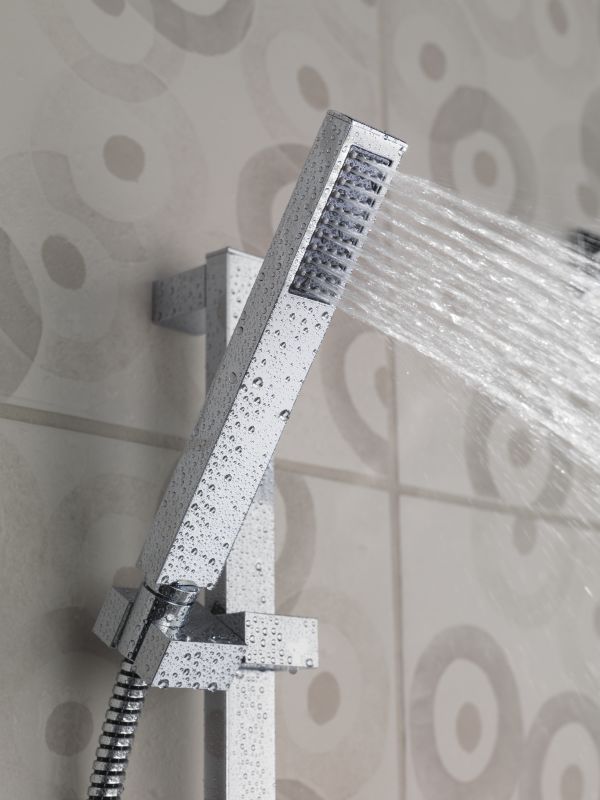 Delta 57530 Chrome 1 75 Gpm Vero Hand Shower Package Includes Delta 57530 Chrome 1 75 Gpm Vero Hand Shower Package Includes Slide Bar Hose And Limited Lifetime Warranty Faucet Com