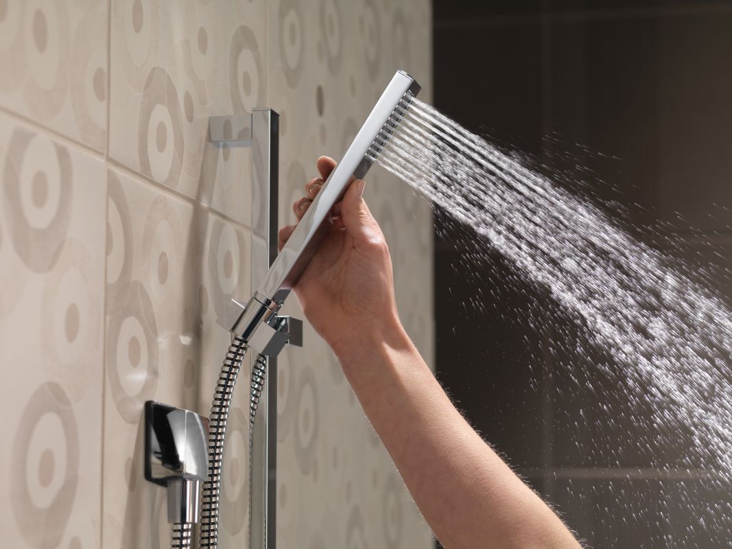 Delta 57530 Chrome 1 75 Gpm Vero Hand Shower Package Includes Delta 57530 Chrome 1 75 Gpm Vero Hand Shower Package Includes Slide Bar Hose And Limited Lifetime Warranty Faucet Com