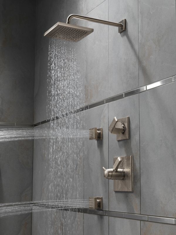 Delta 57740 Chrome 2 5 Gpm Arzo 8 Wide Rain Shower Head With Delta 57740 Chrome 2 5 Gpm Arzo 8 Wide Rain Shower Head With Arm And Touch Clean Technology Limited Lifetime Warranty Faucet Com