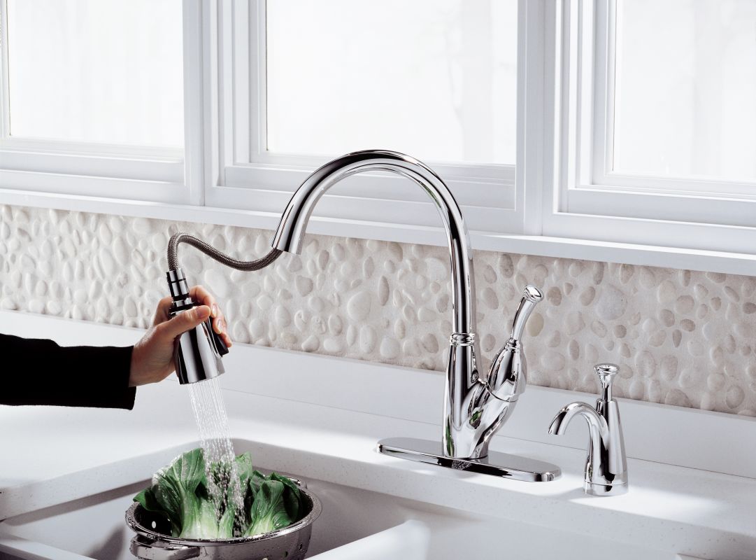Delta 989 Ar Dst Arctic Stainless Allora Pull Down Kitchen Faucet