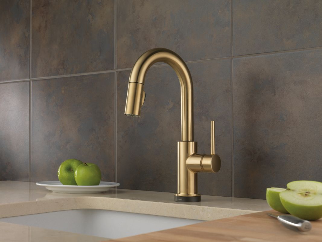 Delta 9959t Bl Dst Matte Black Trinsic Pull Down Bar Prep Faucet Delta 9959t Bl Dst Matte Black Trinsic Pull Down Bar Prep Faucet With On Off Touch Activation Magnetic Docking Spray Head And Optional Base Plate