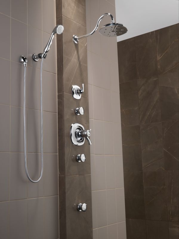 Delta Addison Tempure Shower Package Ch Chrome With Head Delta Addison Tempure Shower Package Ch Chrome With Head Diverter Trim Slide Bar Hand 2 Body Sprays And Wall Supply Faucet