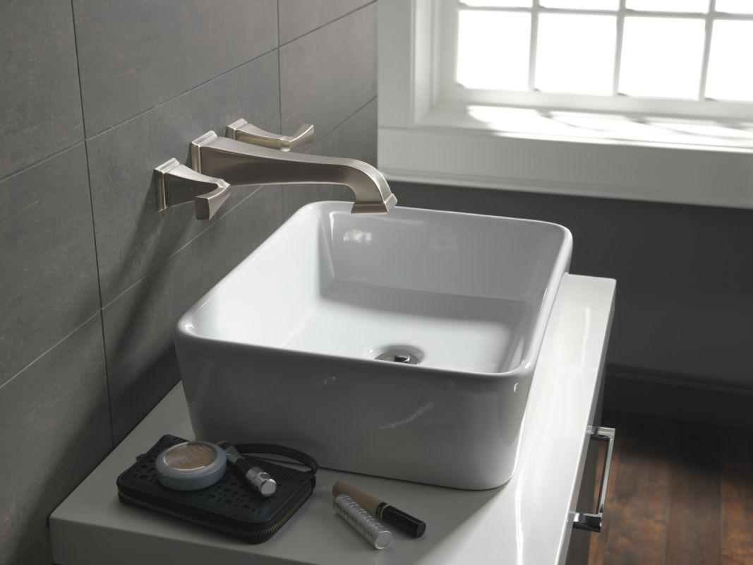 Delta T3551lf Wl Chrome Dryden Wall Mounted Bathroom Faucet Less Delta T3551lf Wl Chrome Dryden Wall Mounted Bathroom Faucet Less Rough In Valve And Drain Embly Includes Lifetime Warranty