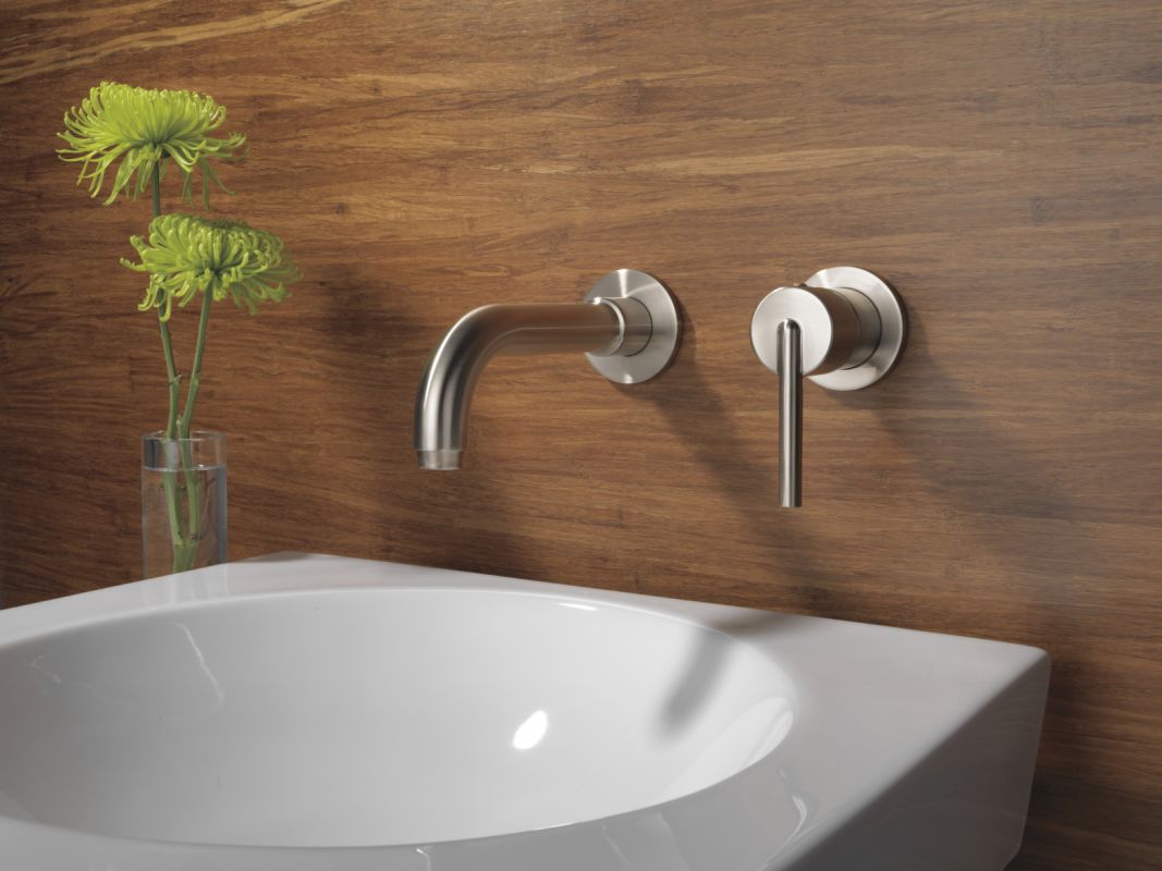 Delta T3559lf Czwl Champagne Bronze Trinsic 1 2 Gpm Wall Mounted Delta T3559lf Czwl Champagne Bronze Trinsic 1 2 Gpm Wall Mounted Bathroom Faucet Less Drain Assembly And Rough In Valve Limited Lifetime Warranty
