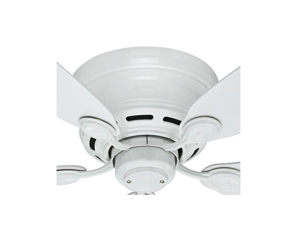 Hunter 51059 White 42 Flush Mount Indoor Ceiling Fan 5 Reversible Hunter 51059 White 42 Flush Mount Indoor Ceiling Fan 5 Reversible Blades Included Ventingdirect Com