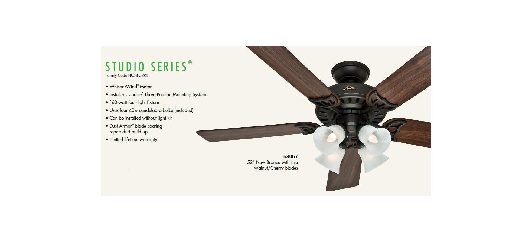 Ceiling Fans Ceiling Fans Accessories Hunter 53063 Studio Series