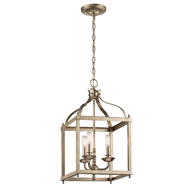 Kichler 42566sgd Sterling Gold Larkin 3 Light 12 Wide Pendant With Kichler 42566sgd Sterling Gold Larkin 3 Light 12 Wide Pendant With Metal Cage Frame Lightingdirect Com