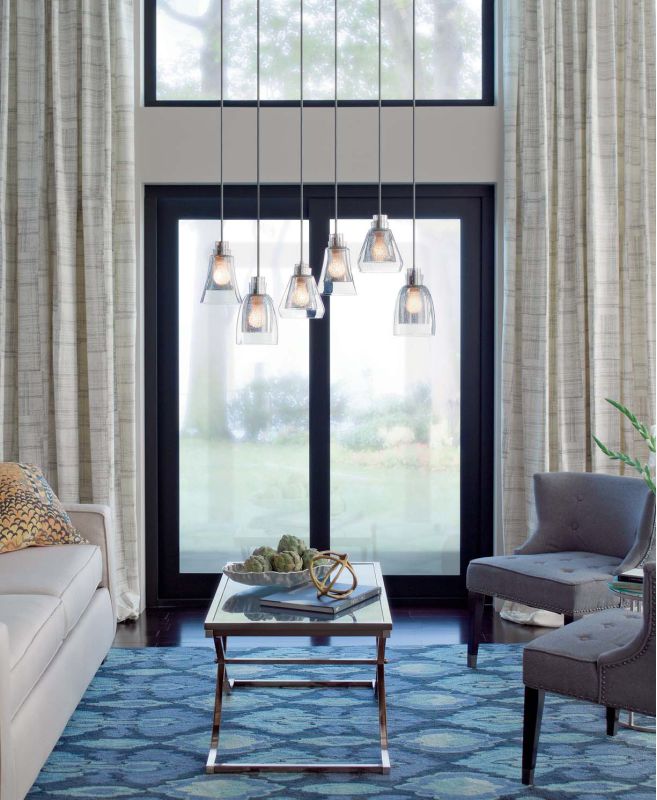 Kichler 43628ni Evie Linear Chandelier With 6 Lights Featuring Kichler 43628ni Evie Linear Chandelier With 6 Lights Featuring Mercury Glass Brushed Nickel