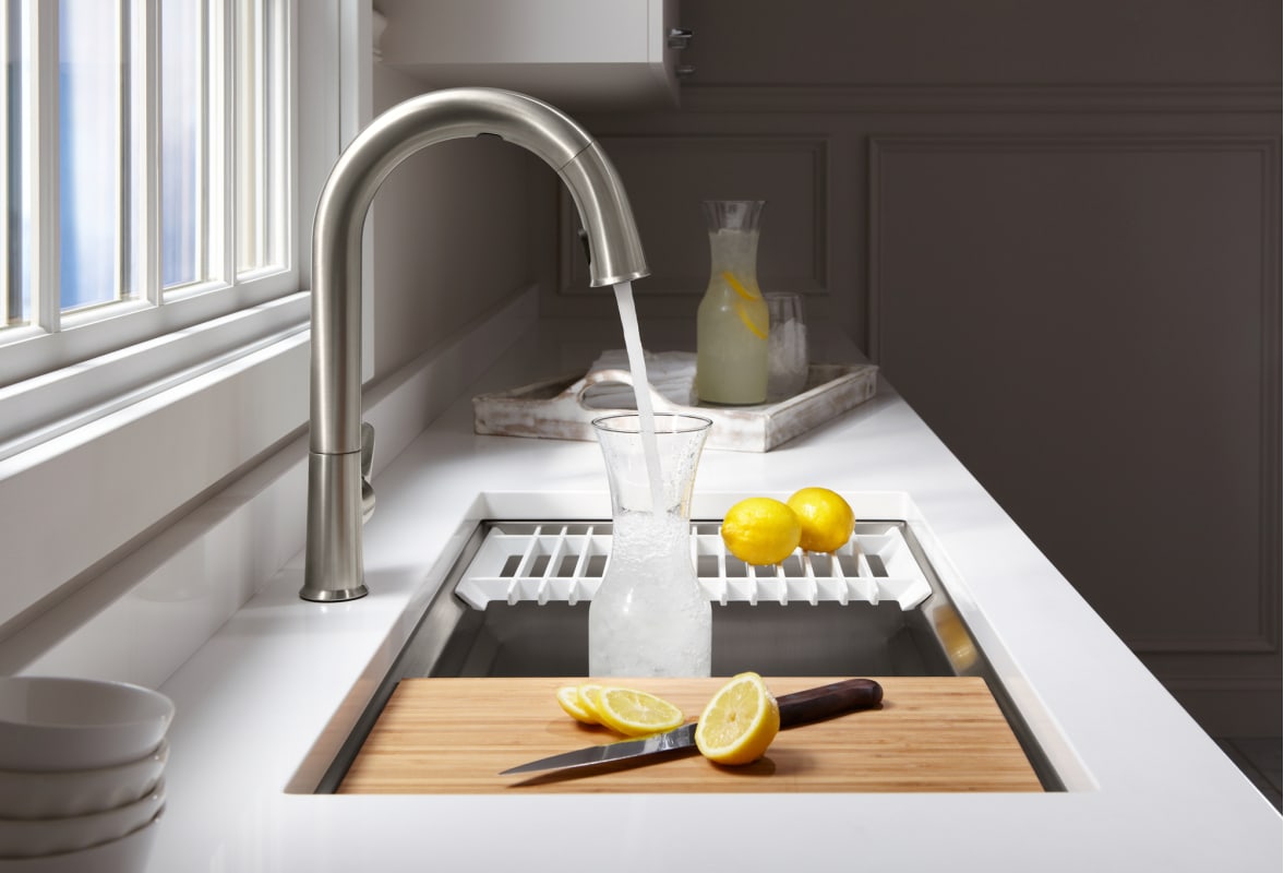 Kohler K 23651 Na Stainless Steel Prolific 29 Undermount Kohler K 23651 Na Stainless Steel Prolific 29 Undermount Single Basin Kitchen Sink With Silentshield Technology Bamboo Cutting Board