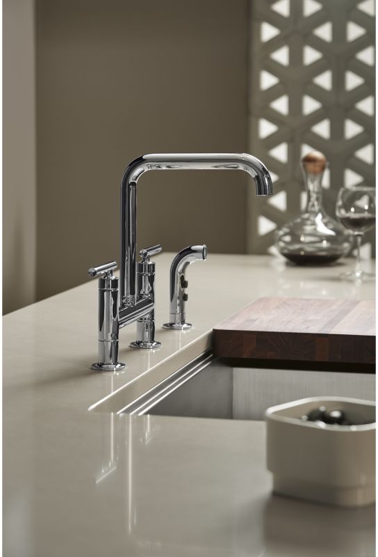 Kohler K 7548 4 Cp Polished Chrome Purist Double Handle Bridge