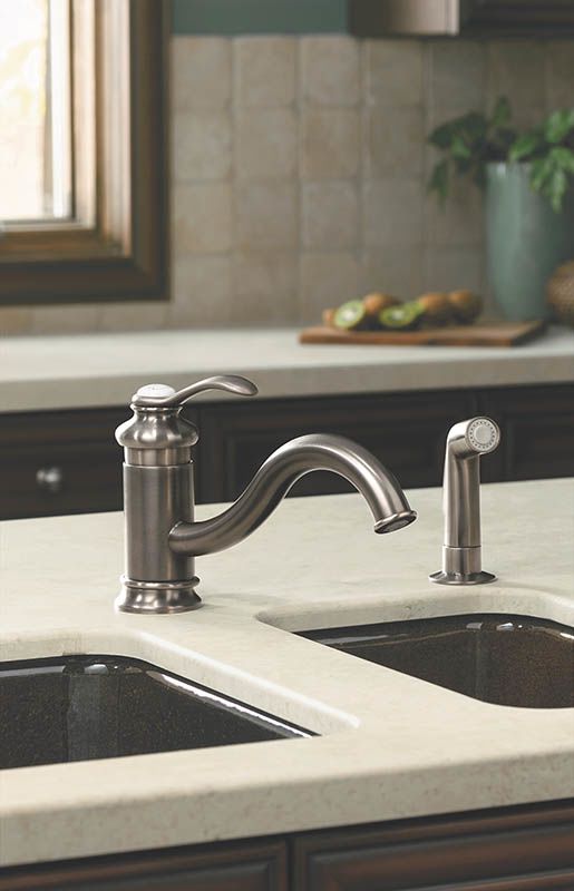 Kohler Brushed Nickel Kitchen Faucet kohler k 12176 bn brushed nickel fairfax 1 5 gpm kitchen faucet with side spray faucet com