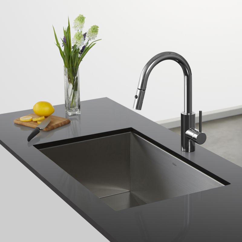 Kraus Kpf 2620ch Chrome Oletto Pull Down Kitchen Faucet With Kraus Kpf 2620ch Chrome Oletto Pull Down Kitchen Faucet With Quickdock Technology Swiveling Spout And Dual Function Spray Head