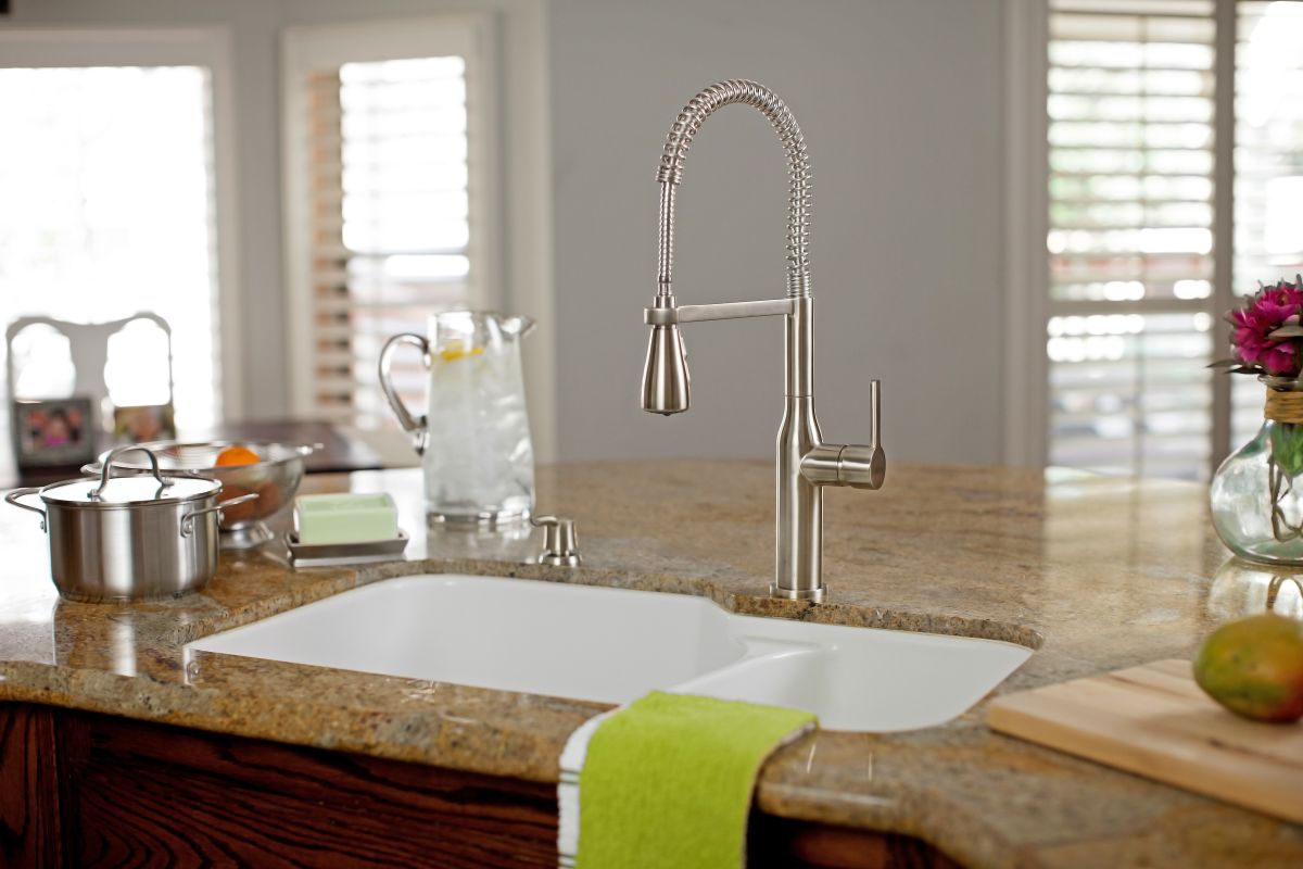 Miseno Mno500bss Stainless Steel Galleria Pre Rinse Kitchen Faucet Miseno Mno500bss Stainless Steel Galleria Pre Rinse Kitchen Faucet With Multi Flow Spray Head Includes Optional Deck Plate Com
