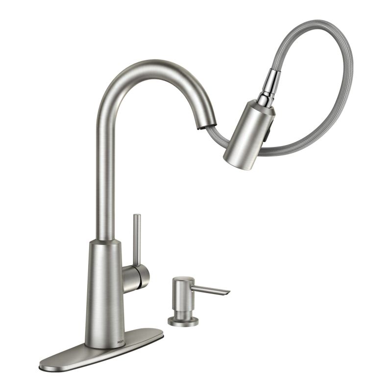 Moen Kitchen Pullout Faucets moen 87066 chrome pullout spray high-arc kitchen faucet with soap Moen Kitchen Pullout Faucets moen 87066 chrome pullout spray high-arc kitchen faucet with soap