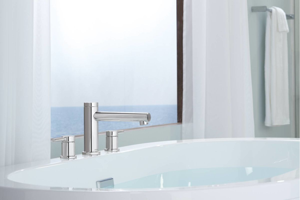 Moen T393BN Brushed Nickel Deck Mounted Roman Tub Faucet Trim from ... Moen T393BN Brushed Nickel Deck Mounted Roman Tub Faucet Trim from ...