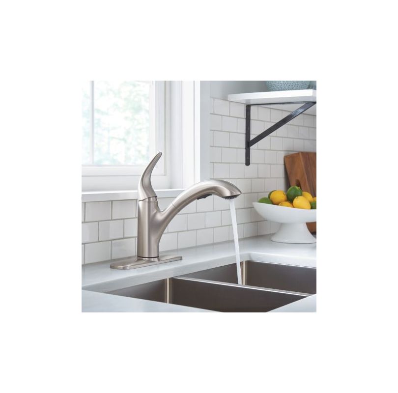 Moen 87039srs Spot Resist Stainless Single Handle Kitchen Faucet Moen 87039srs Spot Resist Stainless Single Handle Kitchen Faucet With Pullout Spray From The Na Collection Com