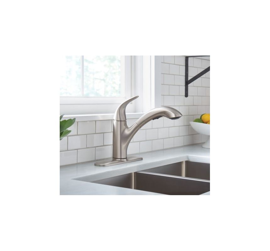 Moen 87039srs Spot Resist Stainless Single Handle Kitchen Faucet Moen 87039srs Spot Resist Stainless Single Handle Kitchen Faucet With Pullout Spray From The Na Collection Com