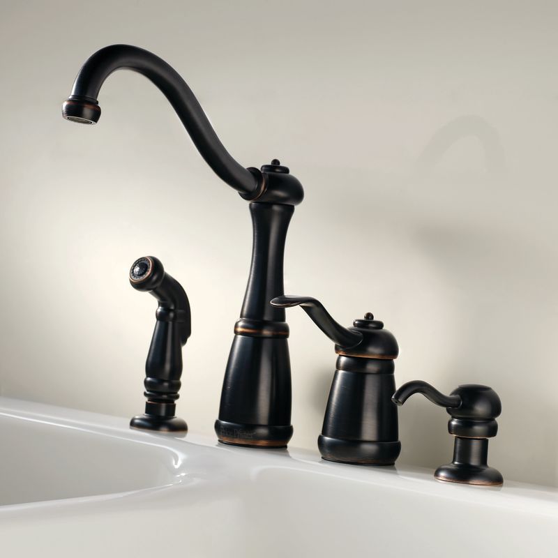 Pfister F 026 4nuu Rustic Bronze Marielle Kitchen Faucet With Pfister F 026 4nuu Rustic Bronze Marielle Kitchen Faucet With Sidespray And Soap Dispenser Com