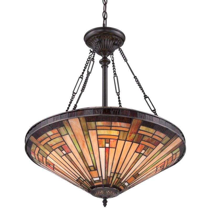 quoizel tfst2822vb vintage bronze stephen 4 light bowl pendant with