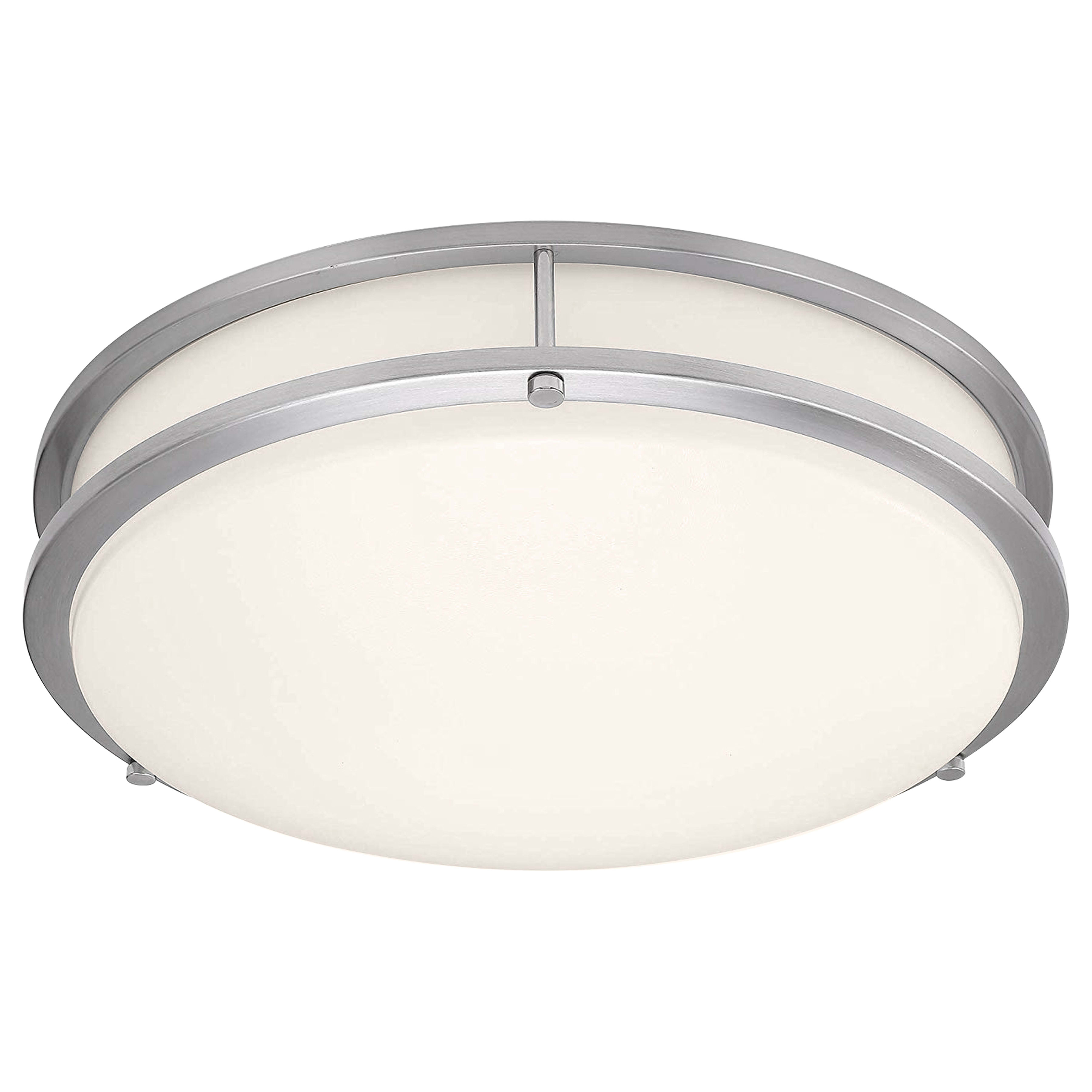 Access Lighting 20501LEDD-BS/ACR Brushed Steel Solero II 14" Wide LED Flush  Mount Bowl Ceiling Fixture - LightingDirect.com