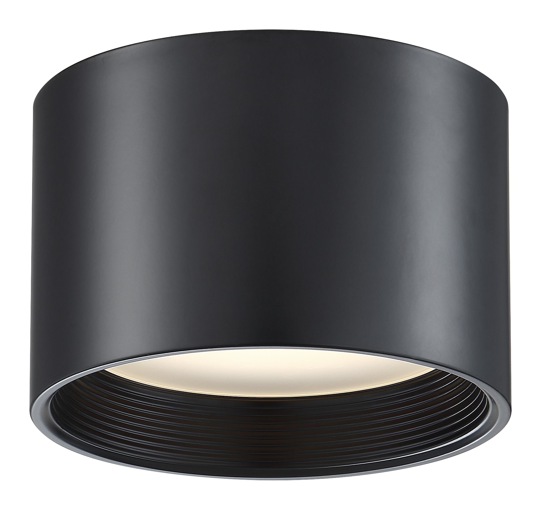 Access Lighting 50007LEDD-BL/ACR Black / Acrylic Reel 8" Wide Integrated  LED Flush Mount Drum Ceiling Fixture - 3000K - 277 - LightingDirect.com