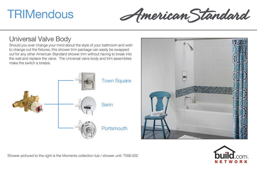 American Standard T064 502 002 Polished Chrome Serin Tub And