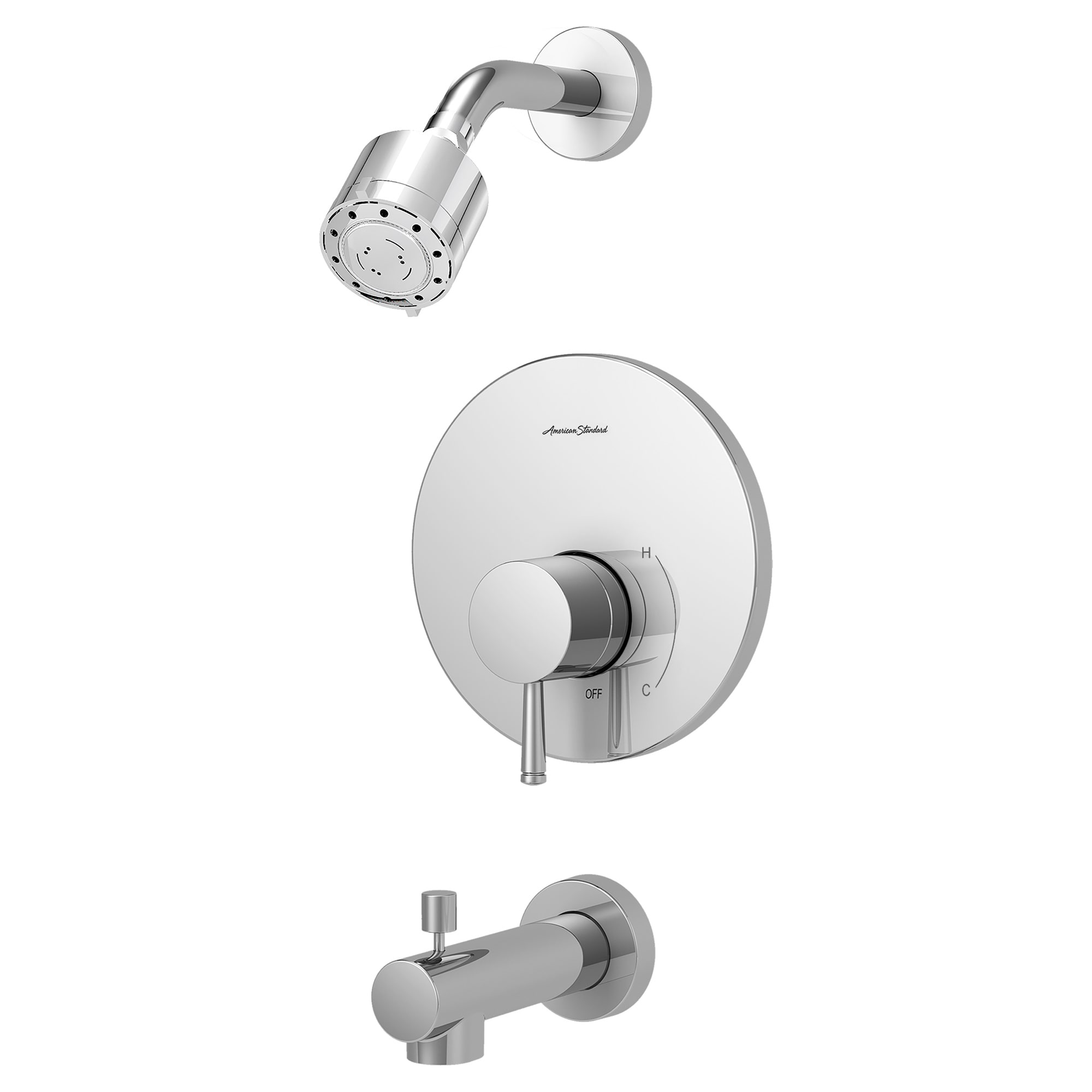 American Standard TU064502.002 Polished Chrome Serin Tub and Shower Trim  Package with 2.5 GPM Multi Function Shower Head - Faucet.com